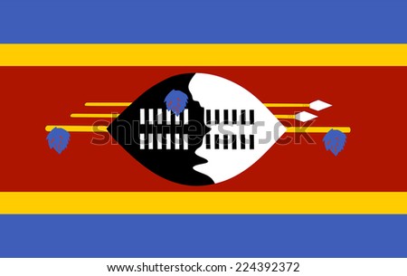 Swaziland flag vector. Esvanti flag.