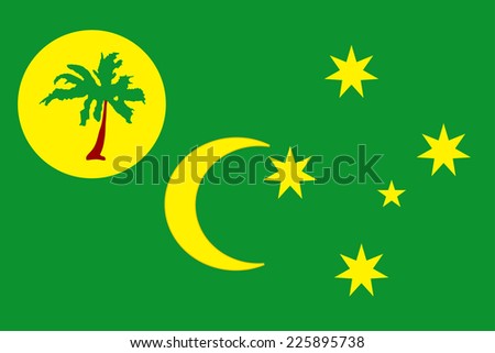 Flag of Cocos Islands vector. Indian ocean islands, part of Australia territory.