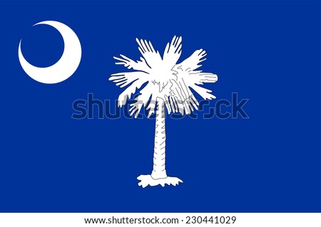 South Carolina State Flag vector. Original South Carolina flag isolated vector in official colors and Proportion Correctly. 