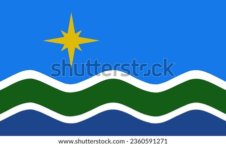 City Duluth flag vector illustration isolated on background. Town in Minnesota State. USA city symbol. United States of America city emblem. Duluth town banner.