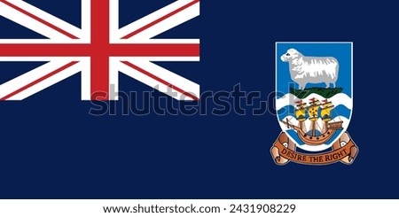 Falkland Islands flag vector illustration. National symbol. Coat of arms Falkland Islands.