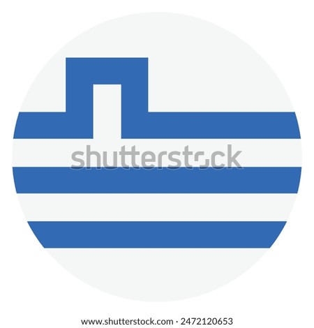 Circle badge Podgorica flag button vector illustration isolated. Flag of Podgorica, capital and largest city of Montenegro. The city was also called Titograd. Roundel Podgorica emblem banner.