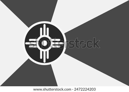 Wichita flag vector illustration isolated. Wichita city flag, Kansas, United States of America. USA town symbol.