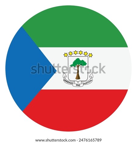 Circle badge Equatorial Guinea flag button vector illustration isolated. National symbol. Patriotic sign. Roundel Equatorial Guinea flag emblem banner.