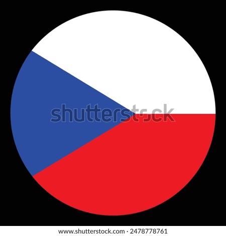 Circle badge Czech Republic flag button vector illustration isolated. Europe state. EU member. Patriotic sign. National symbol. Roundel Czech Republic flag emblem banner.