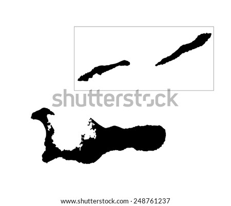 Cayman Islands, vector map silhouette isolated on white background. High detailed silhouette illustration.