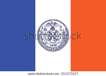 New York City flag, original and simple New York city flag isolated vector in official colors and Proportion Correctly  