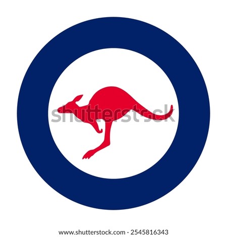 Roundel Australian Air force flag vector illustration isolated. Australia aviation proud military symbol. National coat of arms soldier troops. Patriotic air plane emblem. Commonwealth, United Kingdom