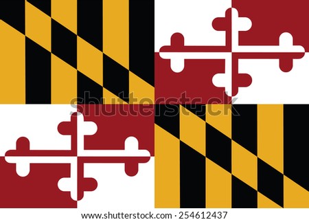 Maryland flag vector vector illustration isolated. United States of America State. Maryland national symbol.