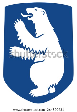 Greenland coat of arms, seal, national emblem, isolated on white background. Vector Coat of arms of Greenland, Original and simple Greenland coat of arms in official colors and Proportion Correctly.  