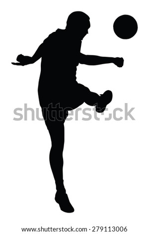 Soccer Player Silhouette Vector Isolated On White Background. High ...
