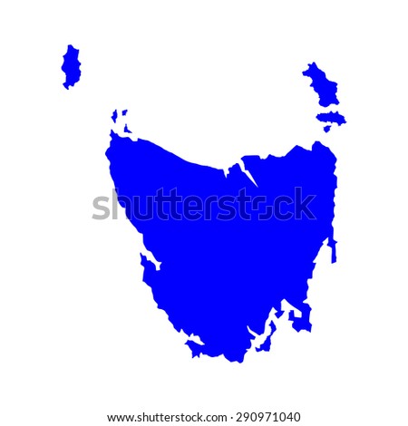 Tasmania Australian State Vector Map High Detailed Silhouette ...