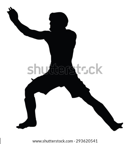 Fighter In Ring Vector Silhouette Illustration.Fight Fighter Muay Thai ...