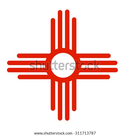 Ancient Sun Symbol of the Zia, a Native American tribe. This symbol appears on the American flag of New Mexico.