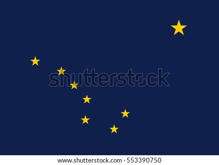 Alaska flag vector illustration isolated. State national symbol of Alaska. United States of America.