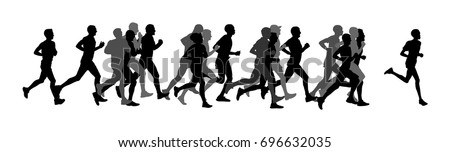 Similar – Image, Stock Photo Silhouette of a joggers on a bridge