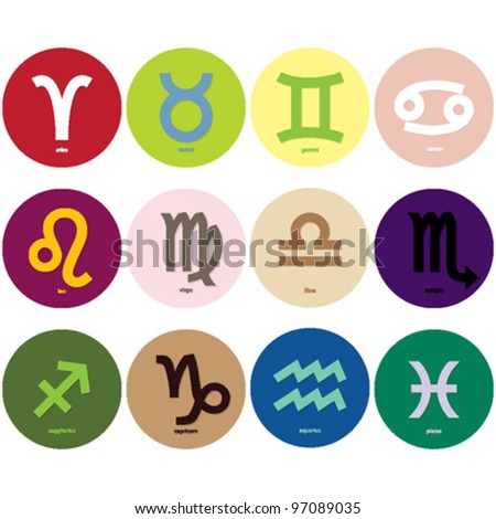 Horoscope Signs - Symbols Stock Vector 97089035 : Shutterstock