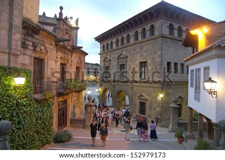 BARCELONA, SPAIN - JUNE 5: The Spanish Village, Poble Espanyol, an open-air museum that shows replicas of characteristic houses from all regions of Spain, on June 5, 2008 in Barcelona, Spain.