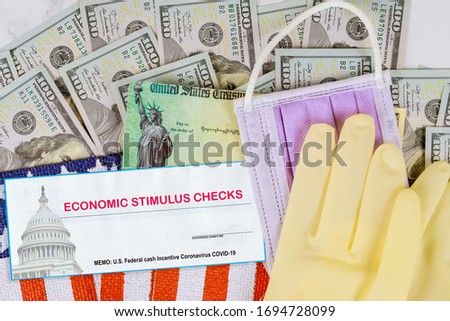 Financial stimulus bill Global pandemic Covid 19 lockdown US dollar cash banknote Photo stock © 