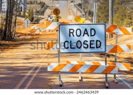 Similar – Image, Stock Photo Construction site barriers and footpath