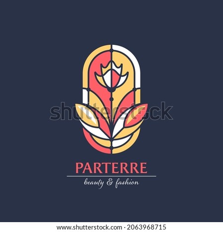 Stained glass floral logo concept