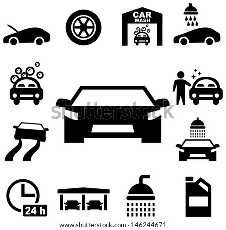 Car Wash Icons Stock Vector Illustration 146244671 : Shutterstock