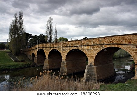 Old stone bridge in Richmond Tasmania - Oldest bridge in Australia