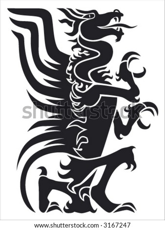 Black Dragon Symbol. Vector - 3167247 : Shutterstock