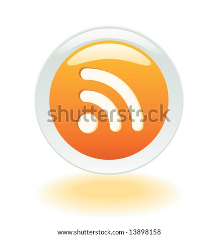 Glowing RSS Feeds button in Vector format