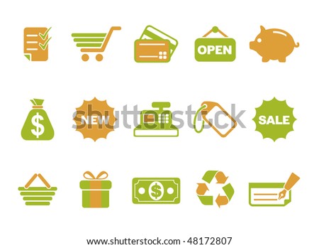 Green Orange Shopping Icon in Vector format