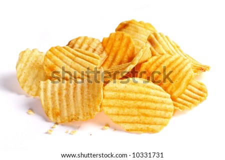 Pile Of Potato Chips Isolated On White Background Stock Photo 10331731 ...