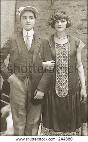 Vintage Photo of a Couple Arm In Arm