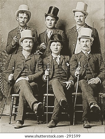 Vintage Photo Of A Six Guys In Top Hats With Canes - 291599 : Shutterstock