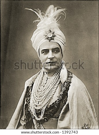 Vintage photo of a Man In A Sultan Outfit