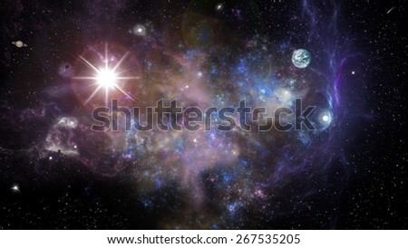 landscape of deep space galaxy nebula stars and black holes