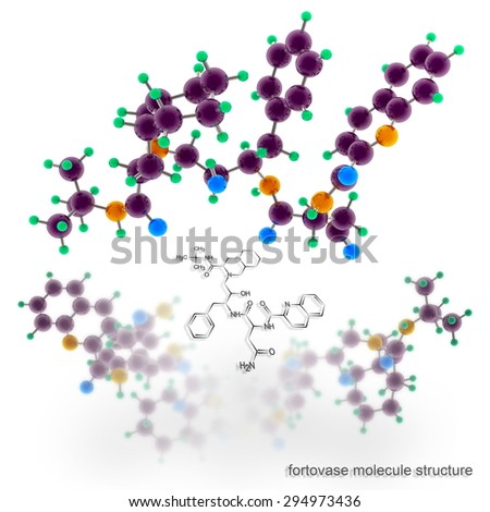 saquinavir molecule structure. Three dimensional model render