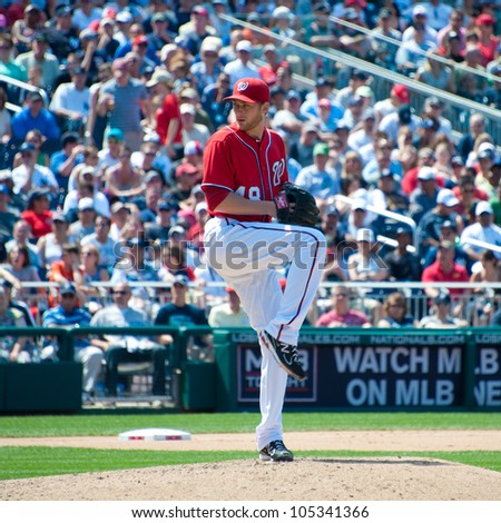 WASHINGTON - JUNE 16:  Ross Detwiler pitches during the Washington Nationals - New York Yankees game, which the Yankees won after 14 innings of play, on June 16, 2012 in Washington, D.C.