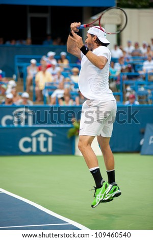 WASHINGTON-Â?AUGUST 5: Tommy Haas (GER) falls to Alexandr Dolgopolov (UKR, not pictured) in the final round of the Citi Open tennis tournament on August 5, 2012 in Washington.