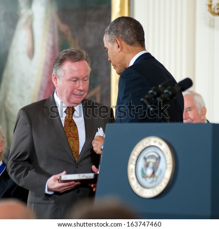 Washington Ã¢Â?Â? November 20: Walter Naegle receives the posthumous Presidential Medal of Freedom awarded to Bayard Rustin at a ceremony at The White House on November 20, 2013 in Washington, DC.