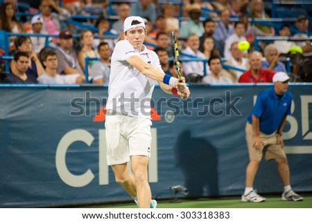 WASHINGTON - AUGUST 4: John-Patrick Smith (AUS) falls to Lleyton Hewitt (AUS, not pictured) at the Citi Open tennis tournament on August 4, 2015 in Washington DC