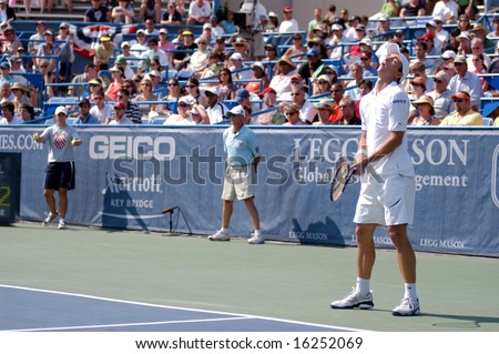 WASHINGTON, D.C. - AUGUST 17, 2008: Viktor Troicki (SRB) loses to Juan Martin Del Potro (ARG, not pictured) in the final round of the Legg Mason Tennis Classic