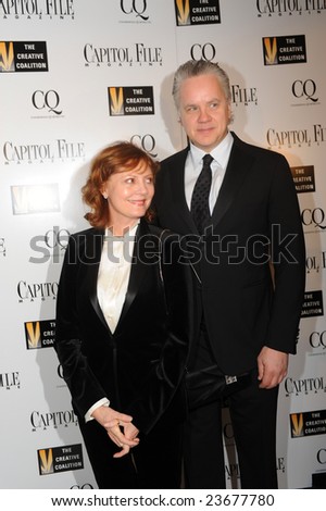 WASHINGTON - JANUARY 20: Actors Susan Sarandon and Tim Robbins arrive for the Creative Coalition dinner held on behalf of the presidential inauguration on January 20, 2009 in Washington.