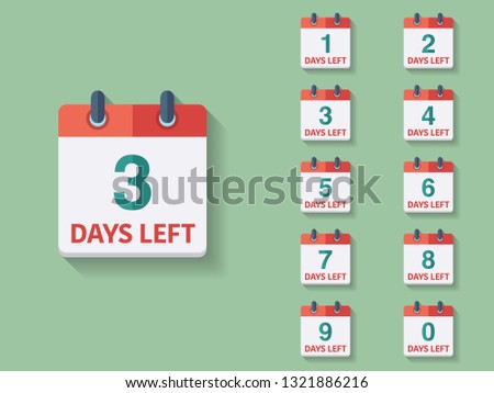 Days Left, countdown. Vector number days to go