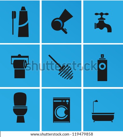Bathroom equipment set (vector)