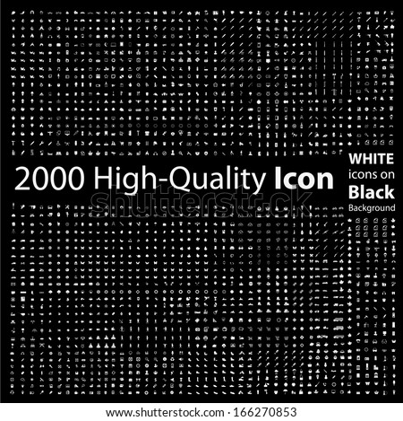 White vector icons ( set of quality icons )