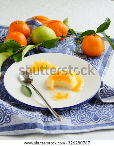 flan with orange topping - spanish egg pudding dessert