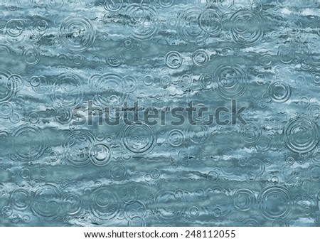 A beautiful close up of rain associated ripples on water in turquoise