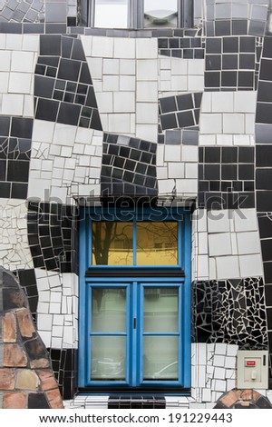 VIENNA, AUSTRIA - FEBRUARY 4, 2014: Detail od the KunstHausWien, museum in Vienna. The Museum was designed by the artist Friedensreich Hundertwasser and was completed in 1986.