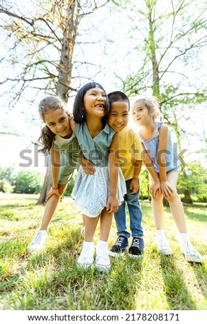 Similar – Image, Stock Photo happy caucasian kid has online lesson on laptop during coronavirus covid-19 pandemic and lockdown