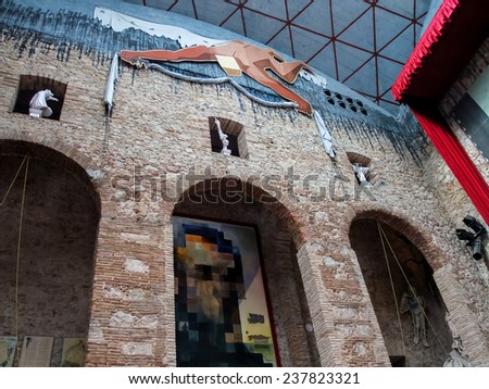 FIGUERES, SPAIN - SEPTEMBER 8, 2010: Interior of the Dali Museum in Figueres, Spain. Salvador Dali is buried in a crypt in the Museum basement.